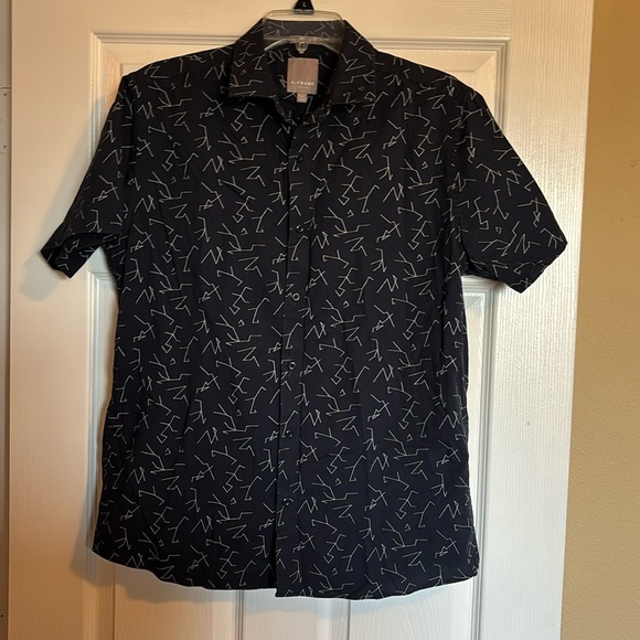 A-Frame men’s blue short sleeve button down shirt size medium - Picture 1 of 8